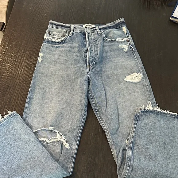 Agolde 90s Women’s Ripped Light Blue Jeans - Picture 4 of 8